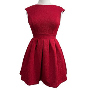 Honey and Rosie Red Textured Dress
